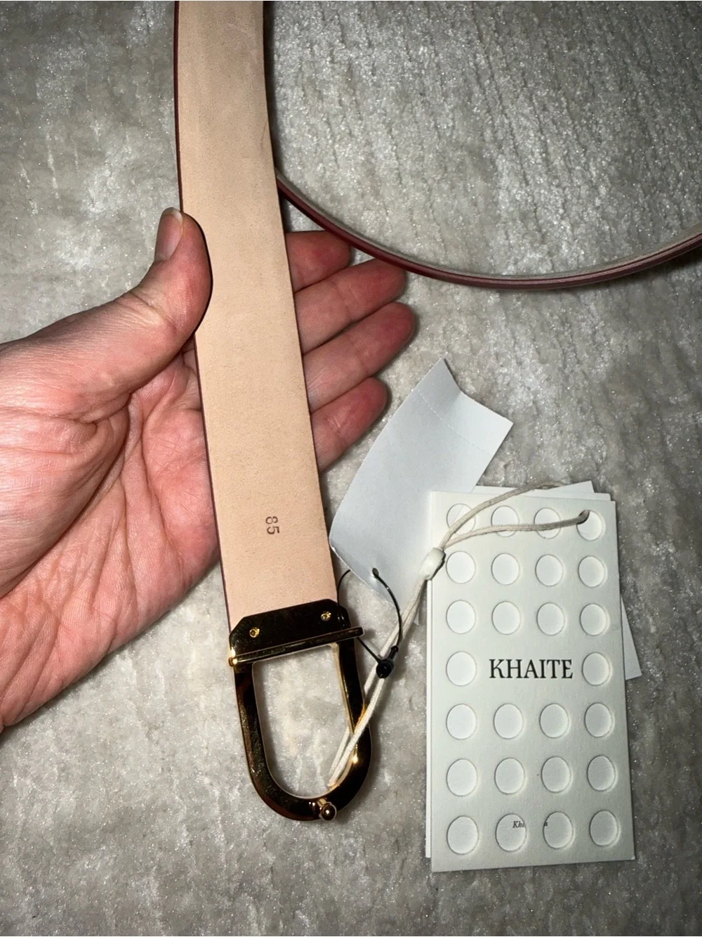 Khaite Saddle Leather Belt, 85, Burgundy